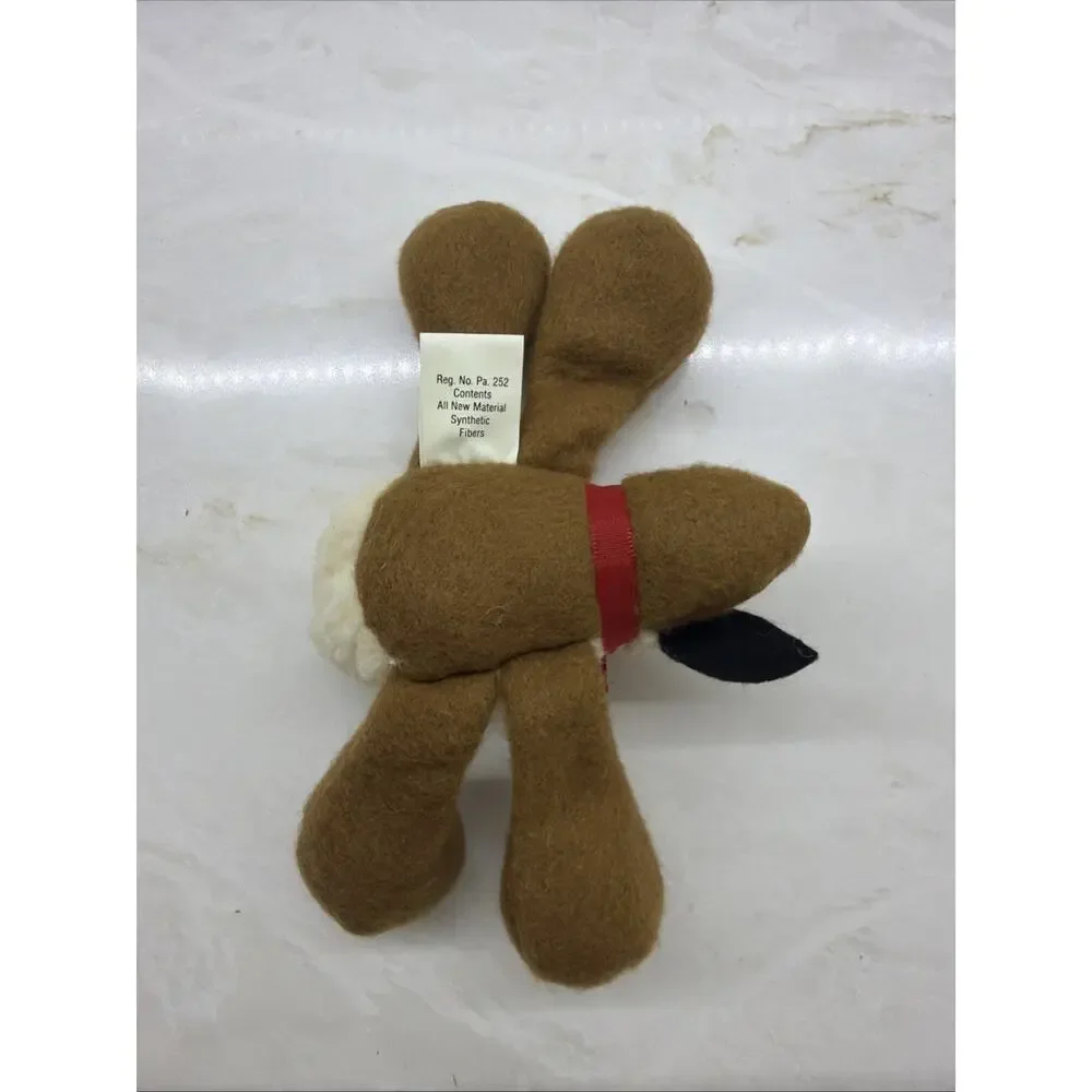 Vintage 1985 Hallmark Lamb Reindeer Plush Christmas Holiday Ornament EUC